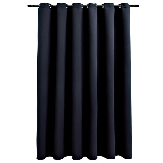 134413 vidaXL Blackout Curtain with Metal Rings Black 290x245 cm