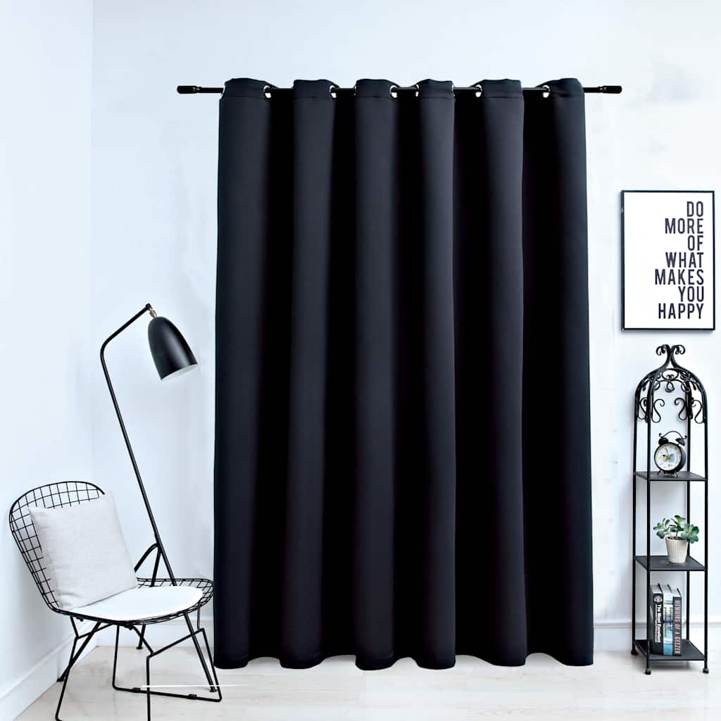 134413 vidaXL Blackout Curtain with Metal Rings Black 290x245 cm