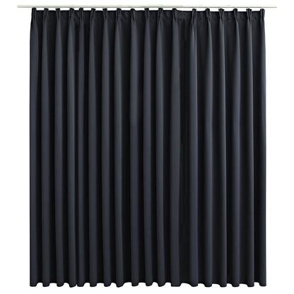 vidaXL Blackout Curtain with Hooks Black 290x245 cm