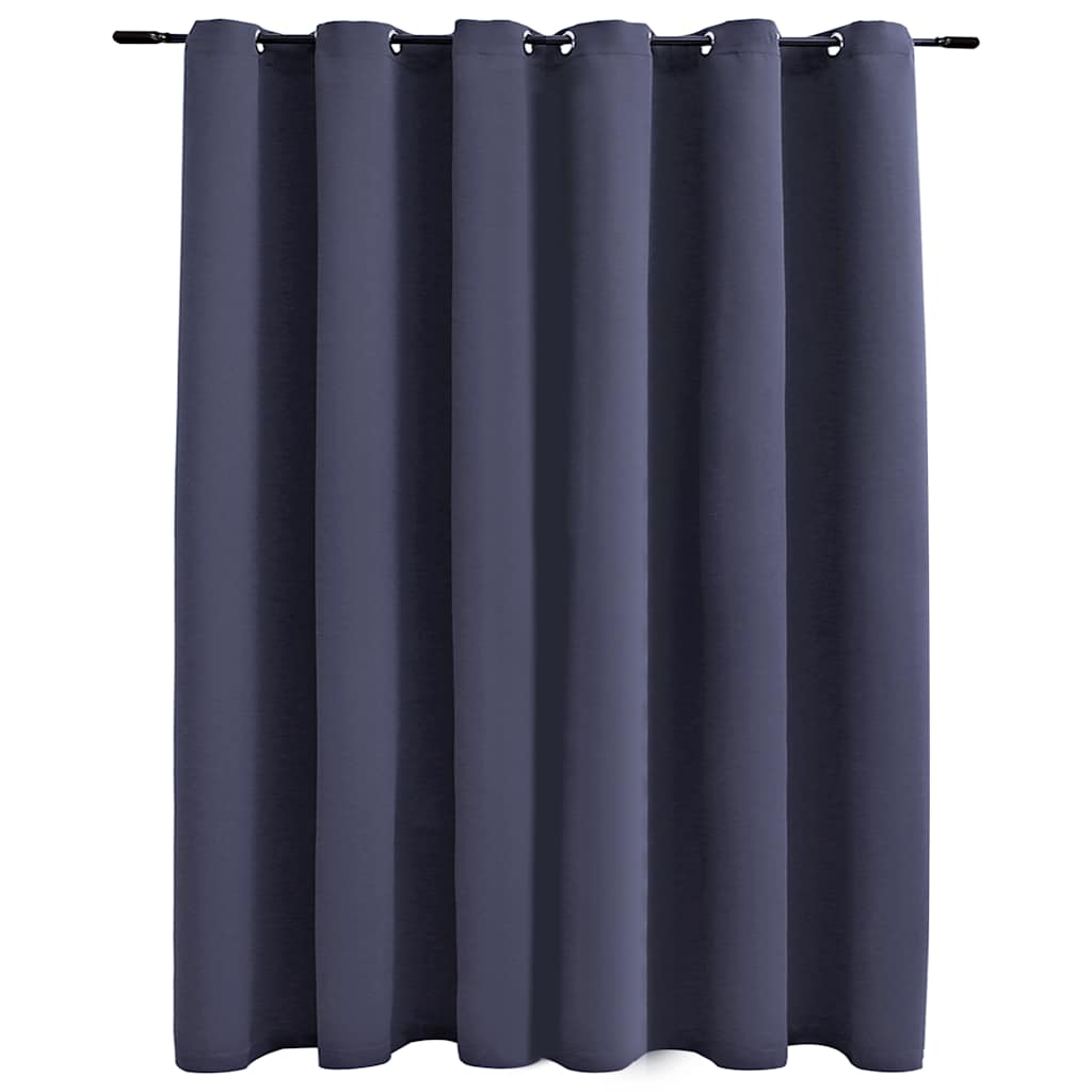 134421 vidaXL Blackout Curtain with Metal Rings Anthracite 290x245 cm