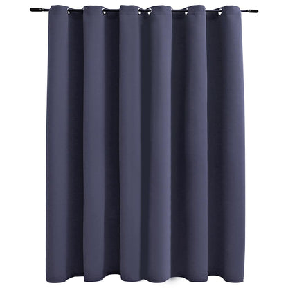 134421 vidaXL Blackout Curtain with Metal Rings Anthracite 290x245 cm