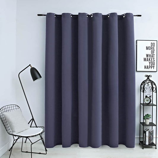 134421 vidaXL Blackout Curtain with Metal Rings Anthracite 290x245 cm