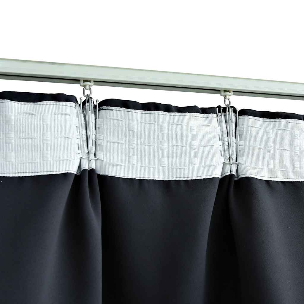 vidaXL Blackout Curtains with Hooks 2 pcs Anthracite 140x225 cm