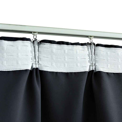 vidaXL Blackout Curtains with Hooks 2 pcs Anthracite 140x225 cm
