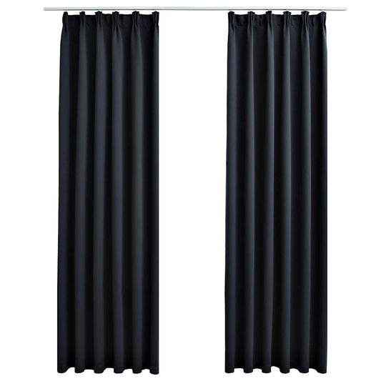 vidaXL Blackout Curtains with Hooks 2 pcs Anthracite 140x245 cm