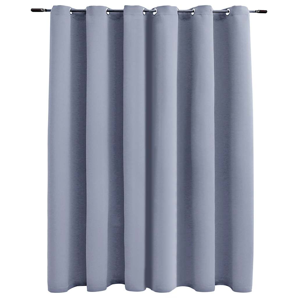134429 vidaXL Blackout Curtain with Metal Rings Grey 290x245 cm