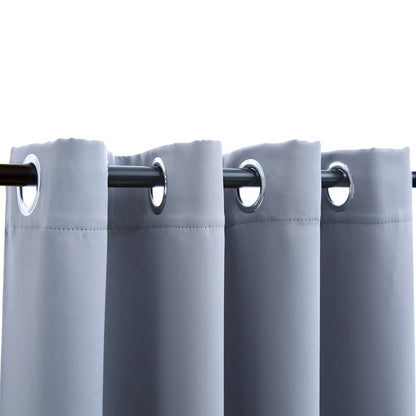 vidaXL Blackout Curtain with Metal Rings Grey 290x245 cm