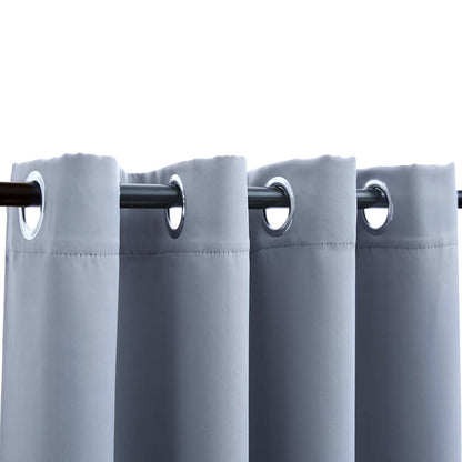 134429 vidaXL Blackout Curtain with Metal Rings Grey 290x245 cm