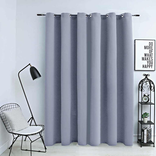 134429 vidaXL Blackout Curtain with Metal Rings Grey 290x245 cm