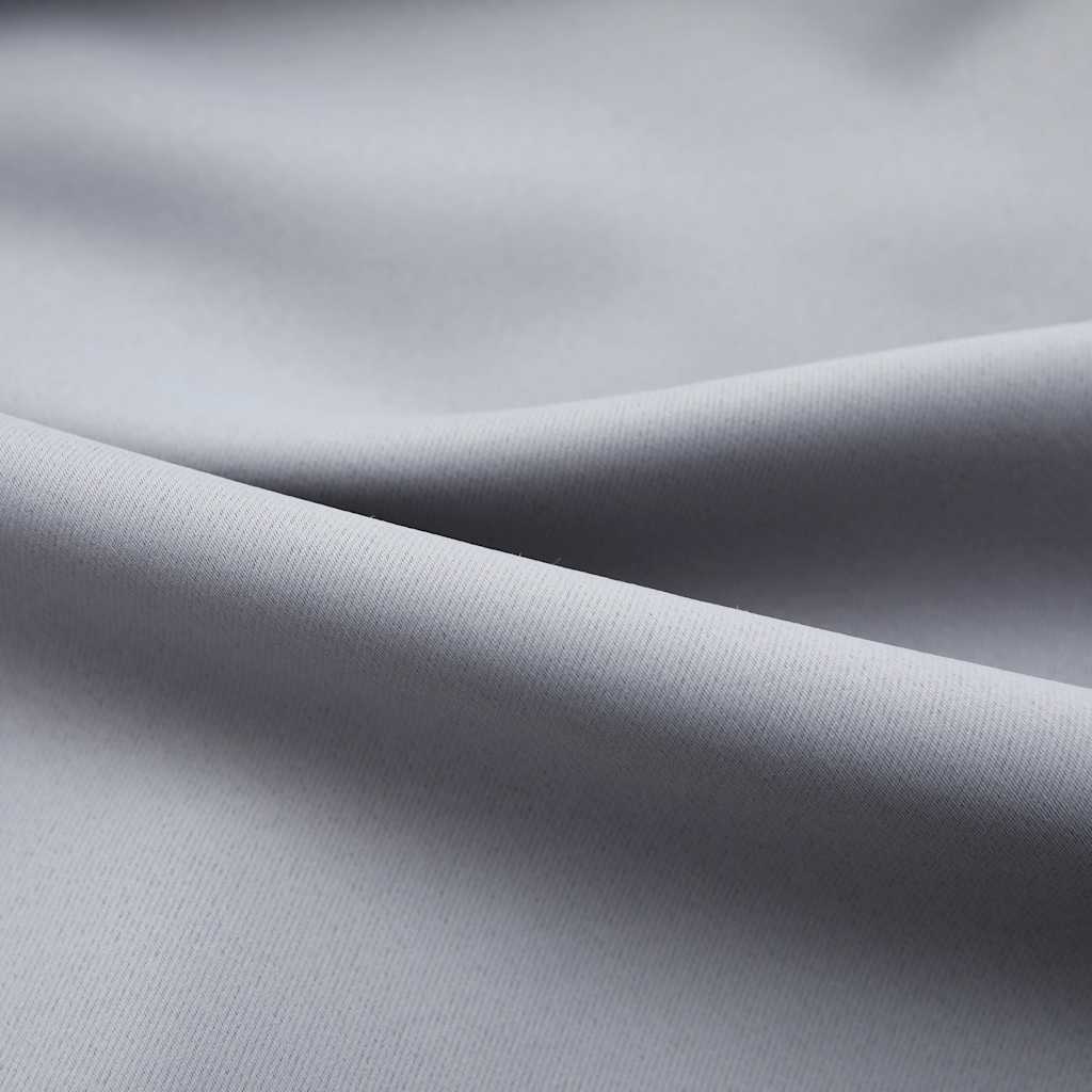 134431 vidaXL Blackout Curtains with Hooks 2 pcs Grey 140x225 cm