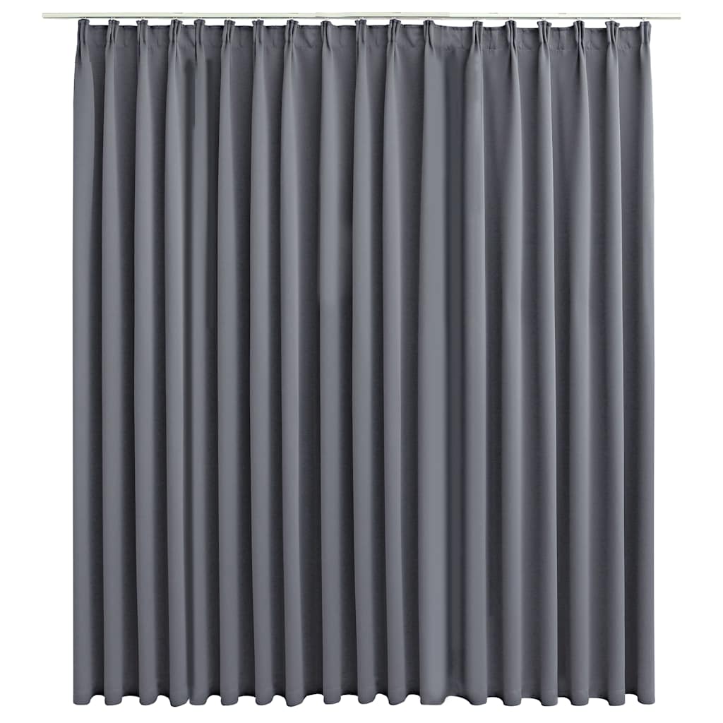134433 vidaXL Blackout Curtain with Hooks Grey 290x245 cm