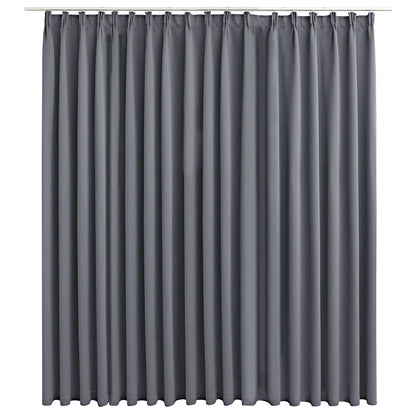 134433 vidaXL Blackout Curtain with Hooks Grey 290x245 cm