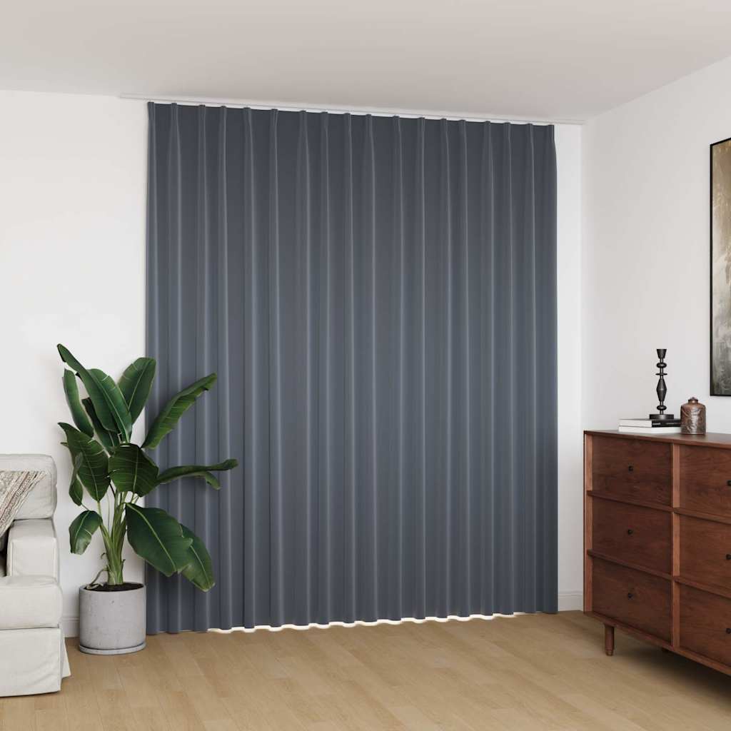 134433 vidaXL Blackout Curtain with Hooks Grey 290x245 cm