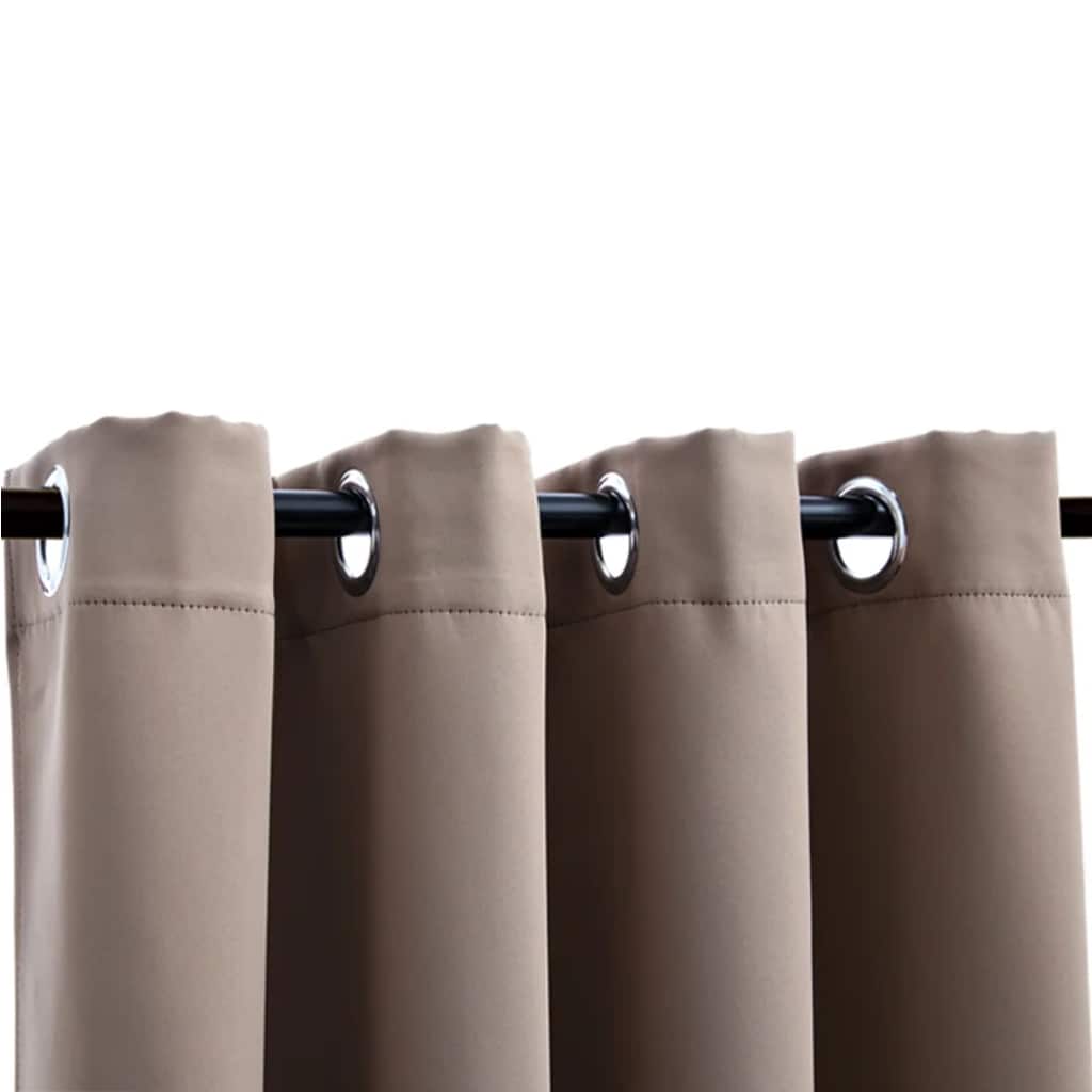 vidaXL Blackout Curtains with Metal Rings 2 pcs Taupe 140x245 cm