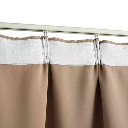 134438 vidaXL Blackout Curtains with Hooks 2 pcs Taupe 140x175 cm