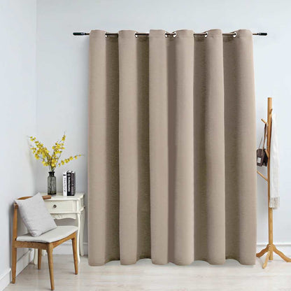 134445 vidaXL Blackout Curtain with Metal Rings Beige 290x245 cm