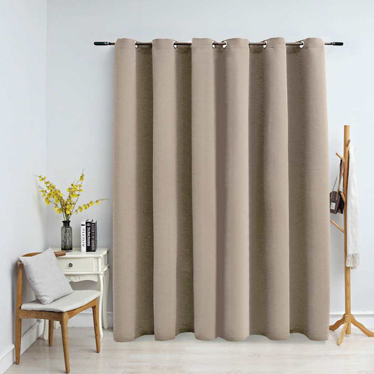 134445 vidaXL Blackout Curtain with Metal Rings Beige 290x245 cm