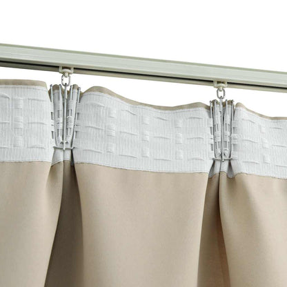 134448 vidaXL Blackout Curtains with Hooks 2 pcs Beige 140x245 cm