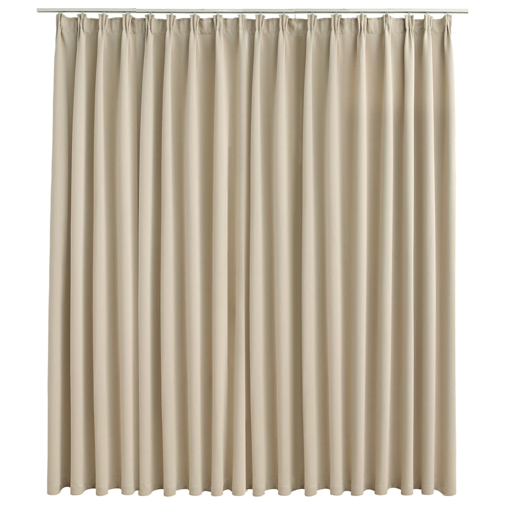 134449 vidaXL Blackout Curtain with Hooks Beige 290x245 cm