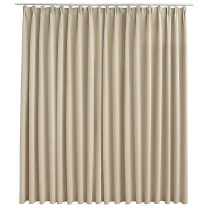 134449 vidaXL Blackout Curtain with Hooks Beige 290x245 cm