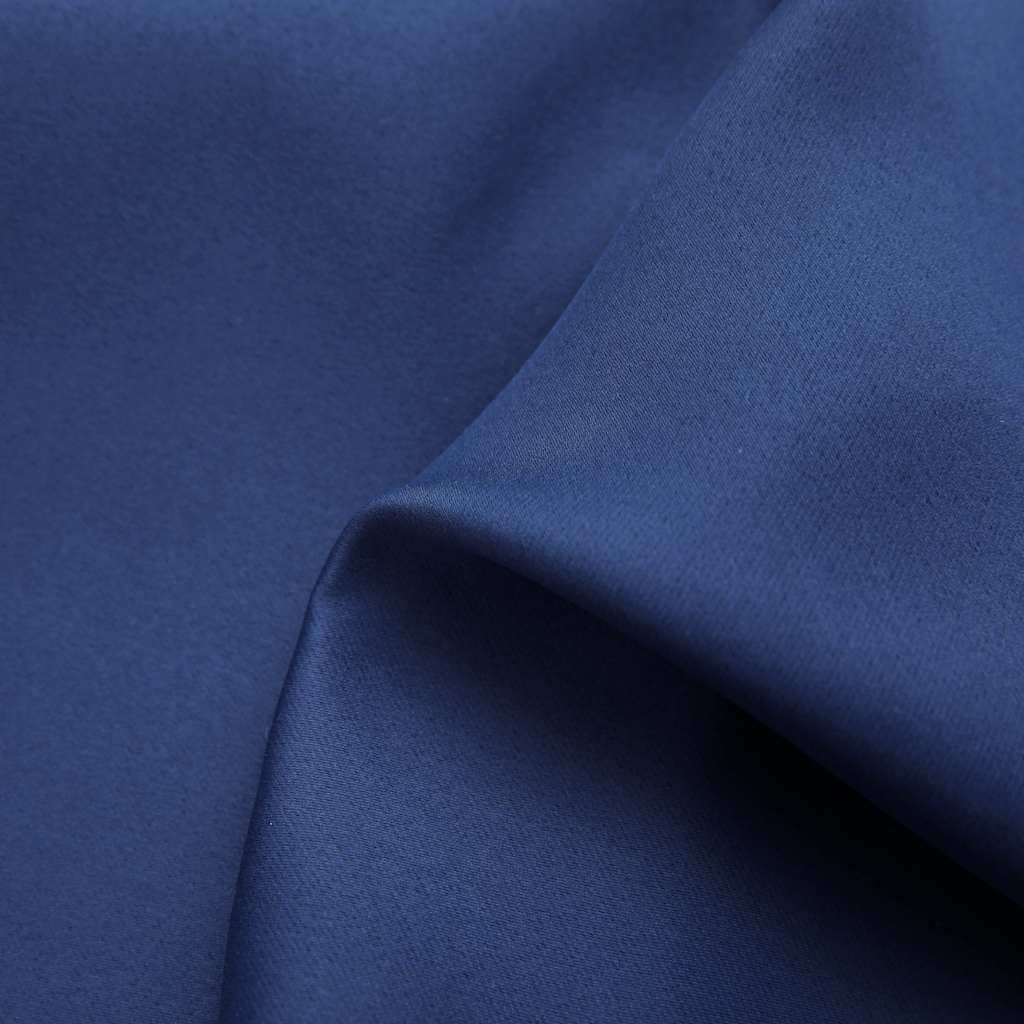 vidaXL Blackout Curtains with Metal Rings 2 pcs Blue 140x175 cm