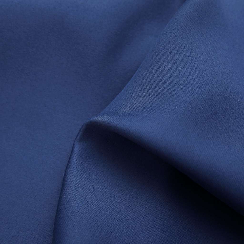 134450 vidaXL Blackout Curtains with Metal Rings 2 pcs Blue 140x175 cm