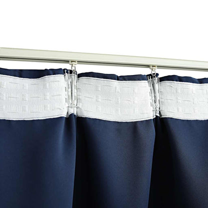 vidaXL Blackout Curtains with Hooks 2 pcs Blue 140x175 cm