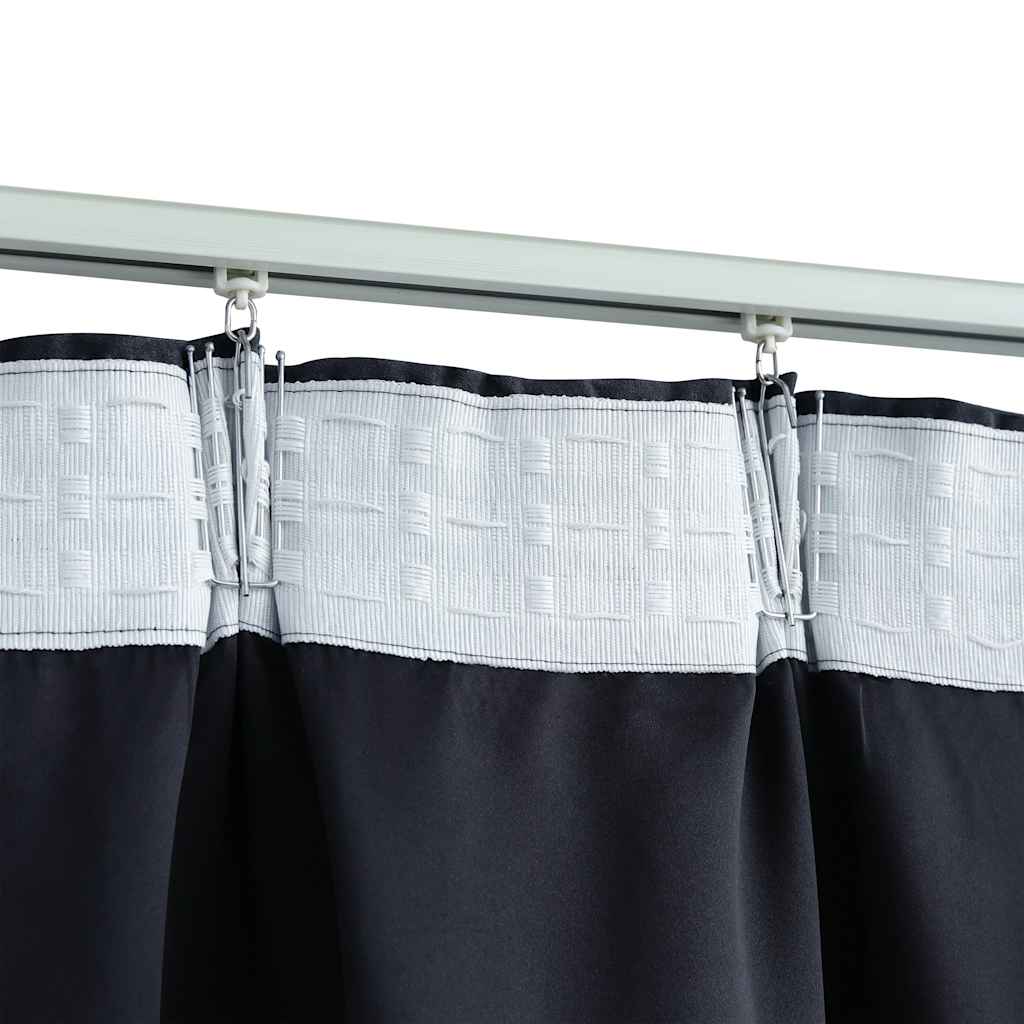 vidaXL Blackout Curtains with Hooks 2 pcs Anthracite 140x175 cm