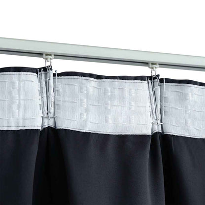 134461 vidaXL Blackout Curtains with Hooks 2 pcs Anthracite 140x175 cm