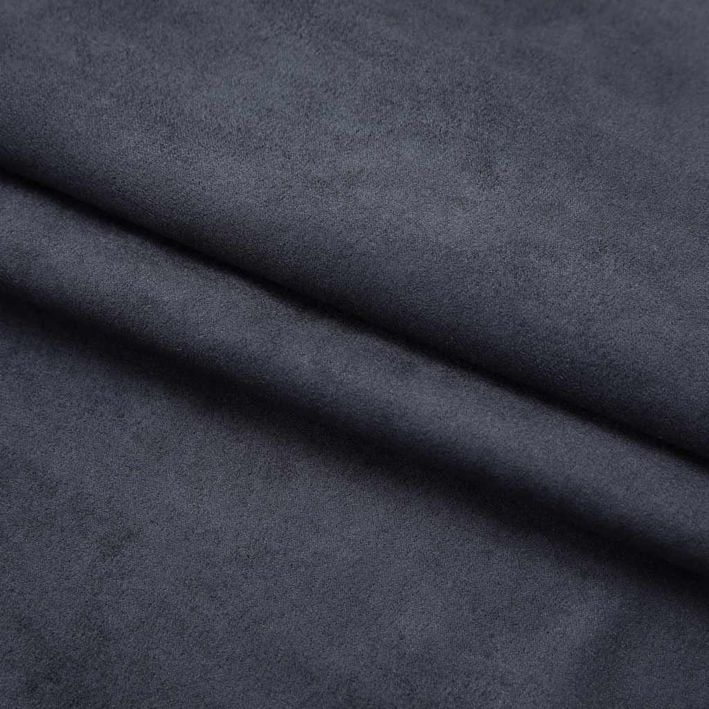 134461 vidaXL Blackout Curtains with Hooks 2 pcs Anthracite 140x175 cm