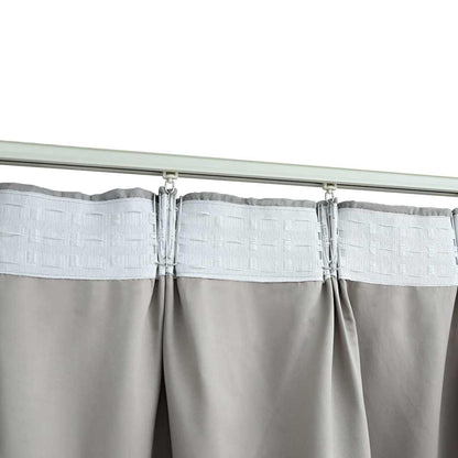 134468 vidaXL Blackout Curtains with Hooks 2 pcs Grey 140x225 cm