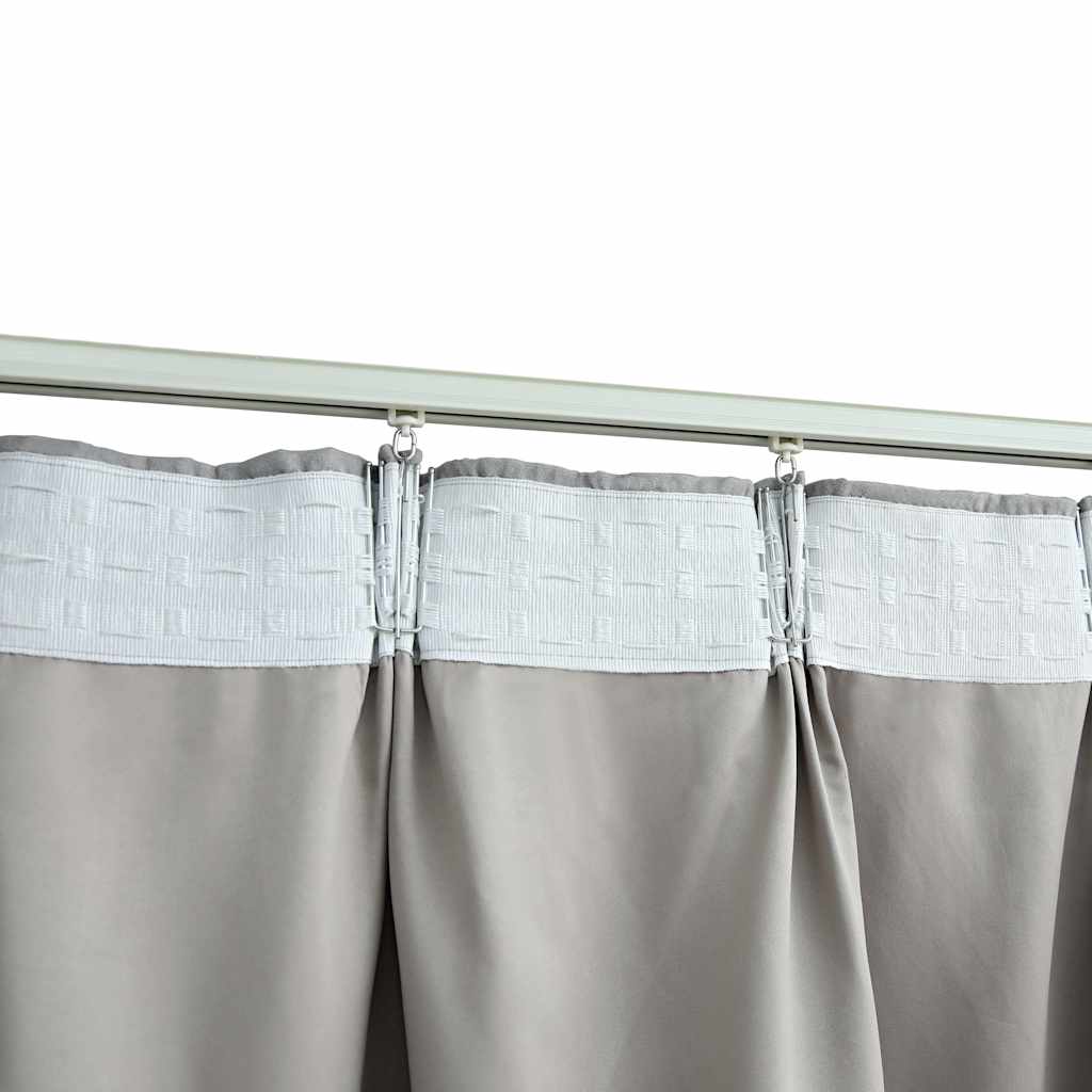 134469 vidaXL Blackout Curtains with Hooks 2 pcs Grey 140x245 cm