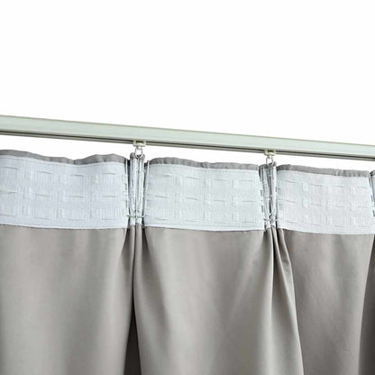 134469 vidaXL Blackout Curtains with Hooks 2 pcs Grey 140x245 cm