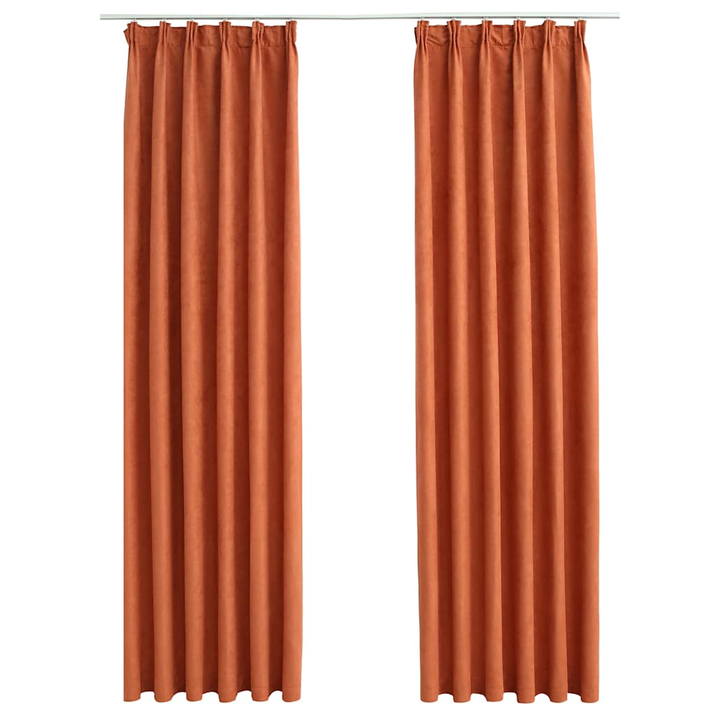 vidaXL Blackout Curtains with Hooks 2 pcs Rust 140x175 cm