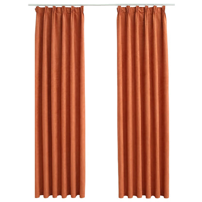 vidaXL Blackout Curtains with Hooks 2 pcs Rust 140x225 cm