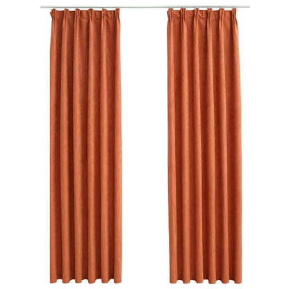 134475 vidaXL Blackout Curtains with Hooks 2 pcs Rust 140x245 cm