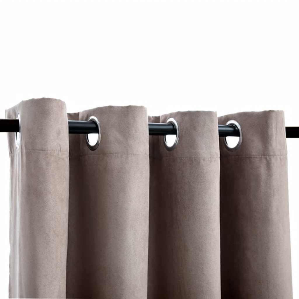 vidaXL Blackout Curtains with Metal Rings 2 pcs Taupe 140x175 cm