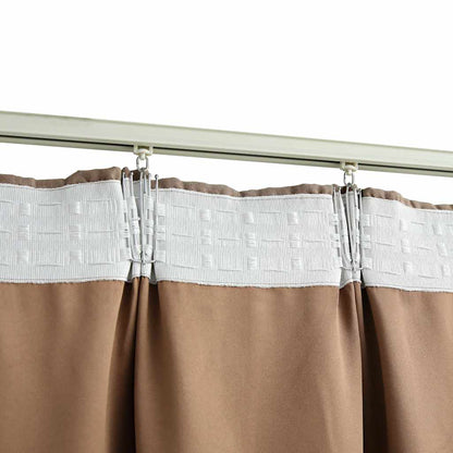 134481 vidaXL Blackout Curtains with Hooks 2 pcs Taupe 140x245 cm
