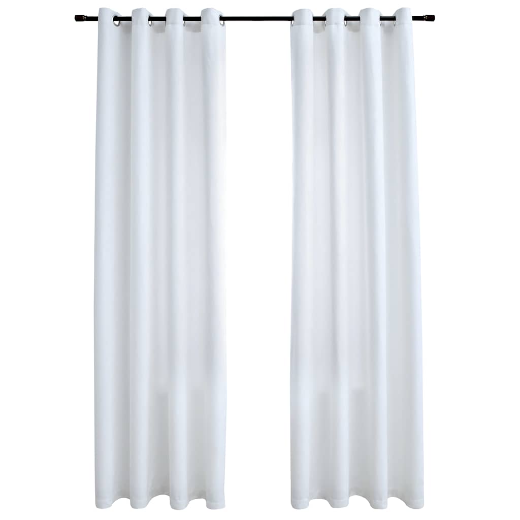 134482 vidaXL Blackout Curtains with Metal Rings 2 pcs Off White 140x175 cm