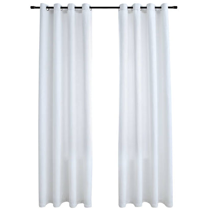 134482 vidaXL Blackout Curtains with Metal Rings 2 pcs Off White 140x175 cm