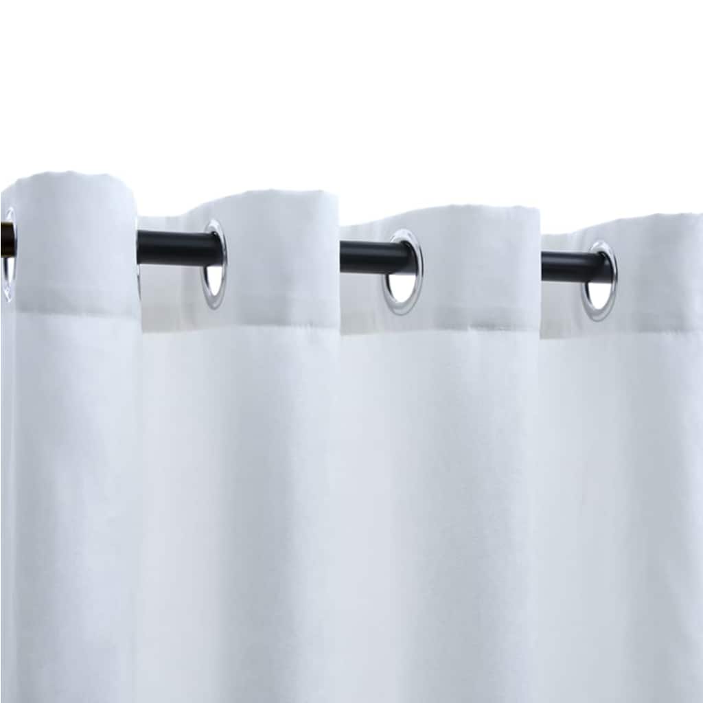 134482 vidaXL Blackout Curtains with Metal Rings 2 pcs Off White 140x175 cm