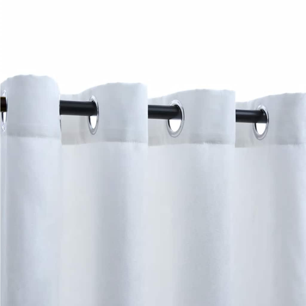 vidaXL Blackout Curtains with Metal Rings 2 pcs Off White 140x245 cm