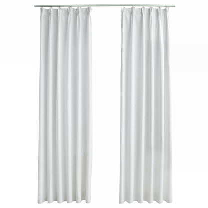 134485 vidaXL Blackout Curtains with Hooks 2 pcs Off White 140x175 cm