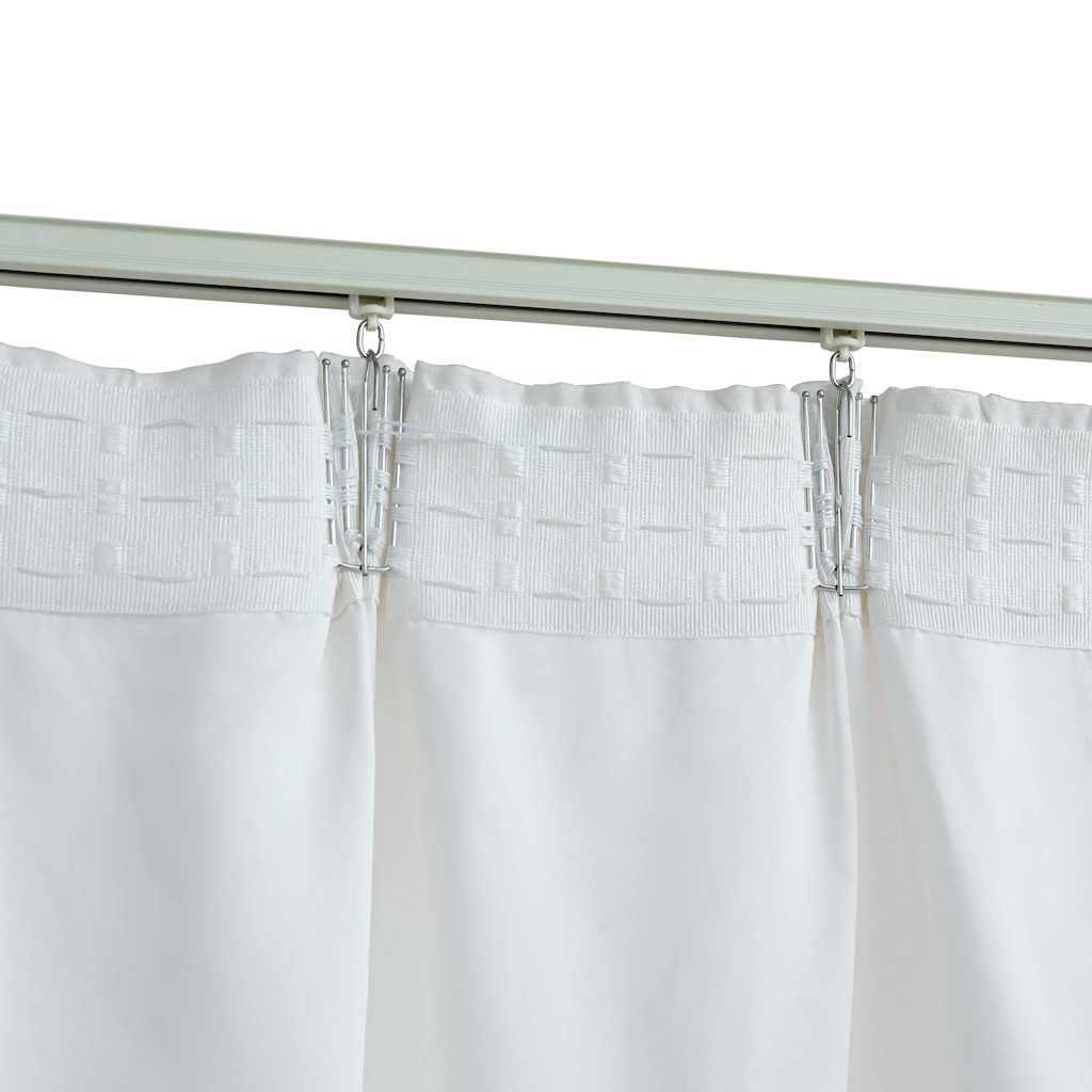 134486 vidaXL Blackout Curtains with Hooks 2 pcs Off White 140x225 cm
