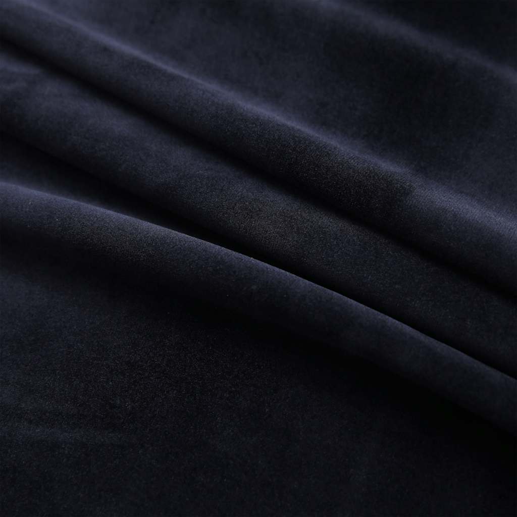 vidaXL Blackout Curtains with Rings 2 pcs Velvet Black 140x175 cm