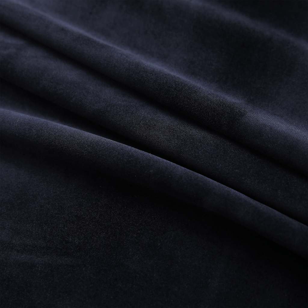 vidaXL Blackout Curtains with Rings 2 pcs Velvet Black 140x225 cm
