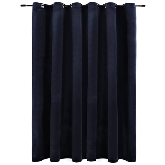 134491 vidaXL Blackout Curtain with Metal Rings Velvet Black 290x245 cm