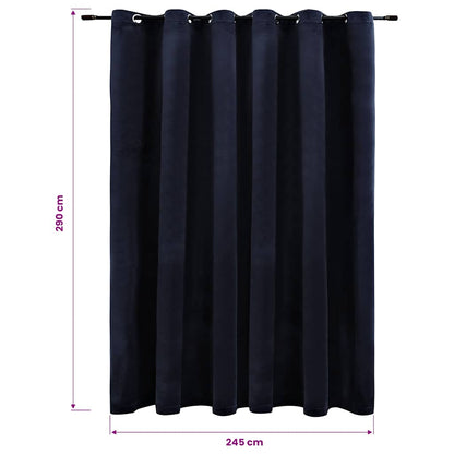 vidaXL Blackout Curtain with Metal Rings Velvet Black 290x245 cm