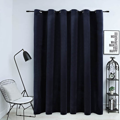 134491 vidaXL Blackout Curtain with Metal Rings Velvet Black 290x245 cm