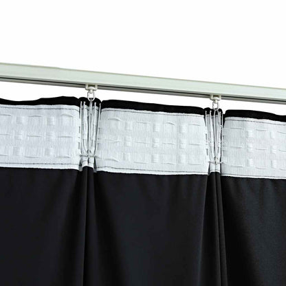 134492 vidaXL Blackout Curtains 2 pcs with Hooks Velvet Black 140x175 cm